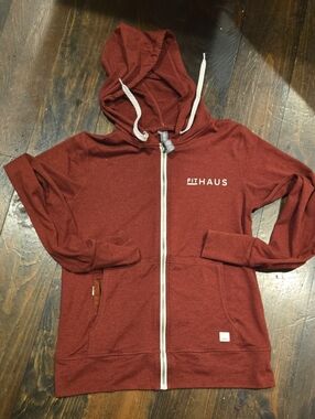 Vuori Halo Zip Hoodie Fig Heather Women's XS Coach Fit Haus DreamKnit EUC